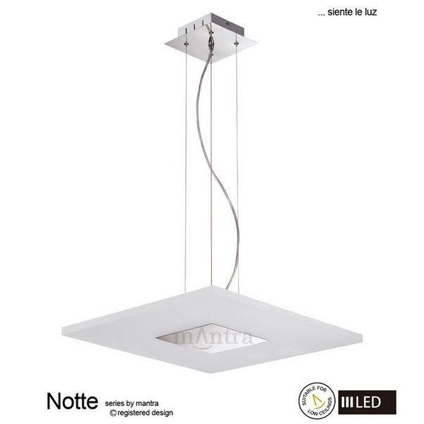 M8120 Notte LED 1 Light Square Ceiling Pendant in Chrome
