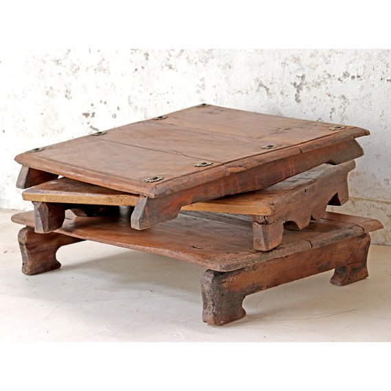 Wooden Vintage Tray Table Natural