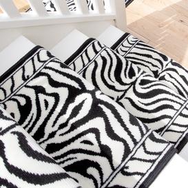 Black White Animal Print Stair Carpet Runner - Cut to Measure - Scala