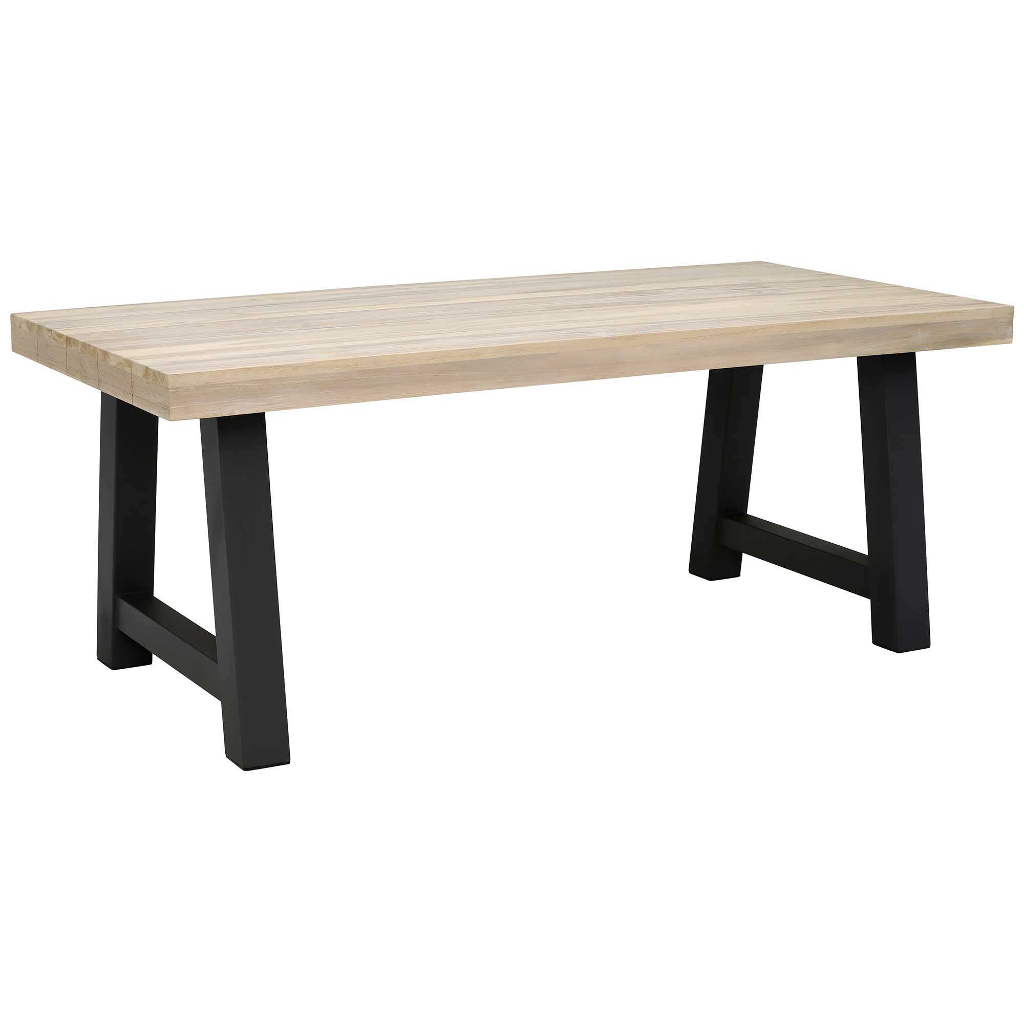 Beach Garden Dining Table, Graphite And Aged Teak 240cm