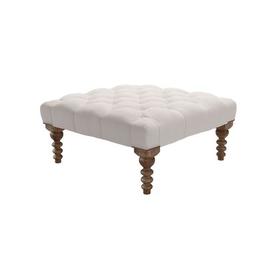 Valentin Medium Square Footstool in Taupe Brushed Linen Cotton - sofa.com