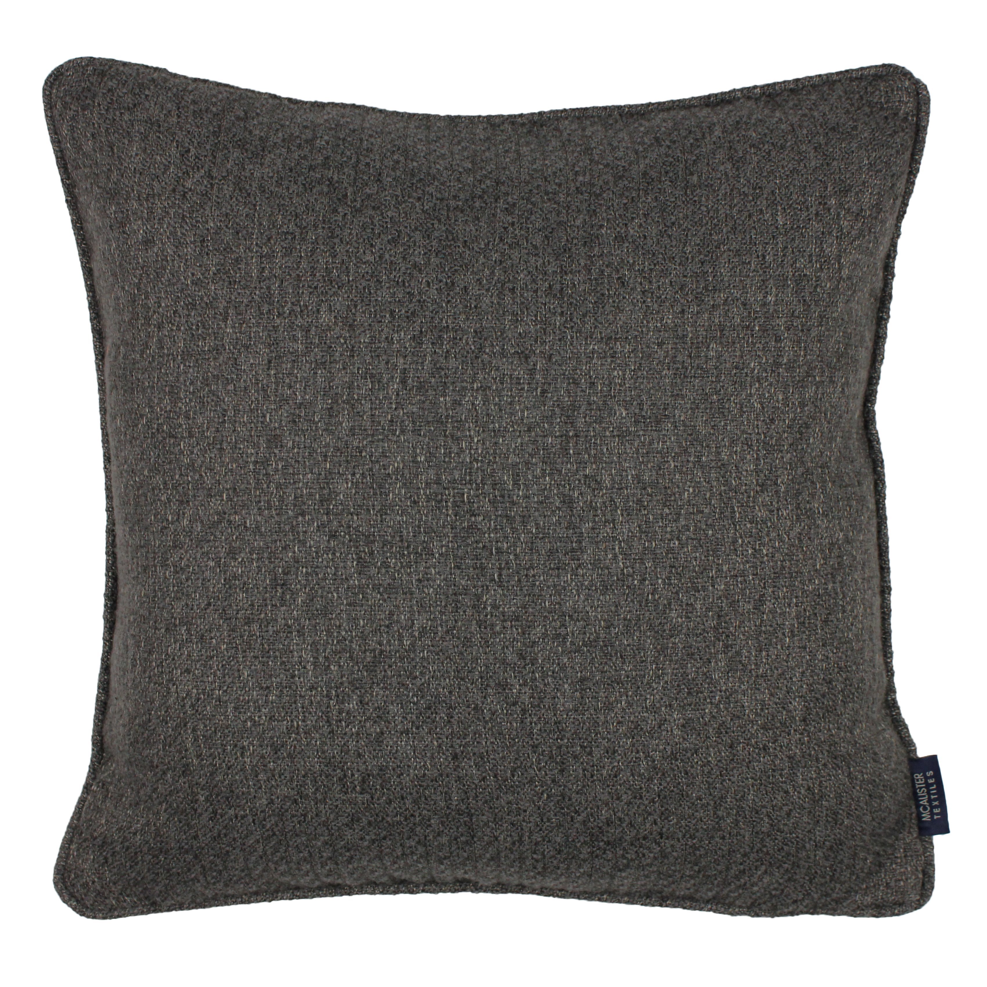 Highlands Charcoal Grey Textured Plain Cushion, Polyester Filler / 49cm x 49cm