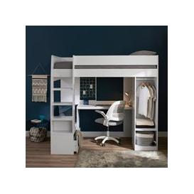 Harry High Rise Sleeper with Desk, Wardrobe and Storage