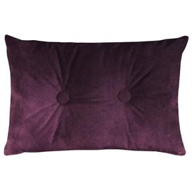 Matt Aubergine Purple Velvet Button Cushions, Polyester Filler / 60cm x 40cm