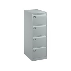 Bisley Economy Filing Cabinet (Swan Handle), Silver