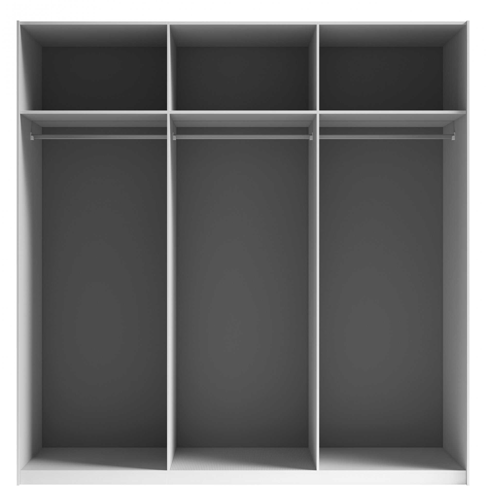 Moore Sliding Door Mirrored Wardrobe White & Dark Grey - 270cm Dark Grey