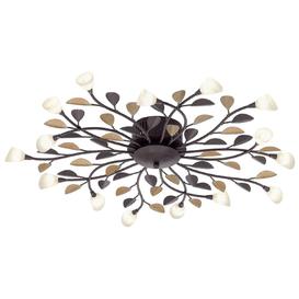 image-Eglo 90737 Campania 15 Light Semi Flush Ceiling Light In Antique Brown And Gold