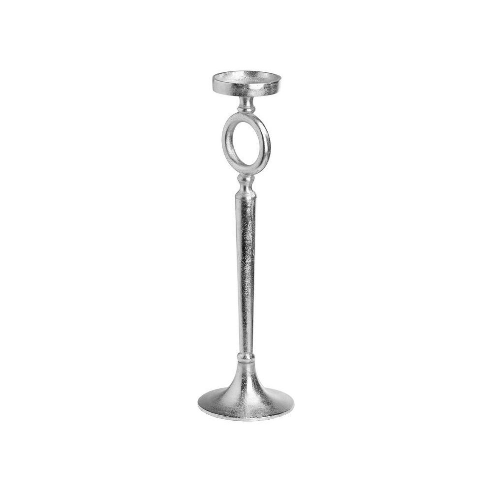 Aramis Metal Ring Candlestick in Silver Finish - Small