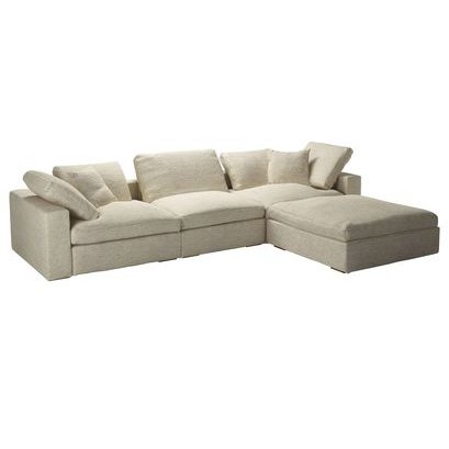 Long Island Complete Modular Set with Footstool in Alpaca Textured Boucle - sofa.com