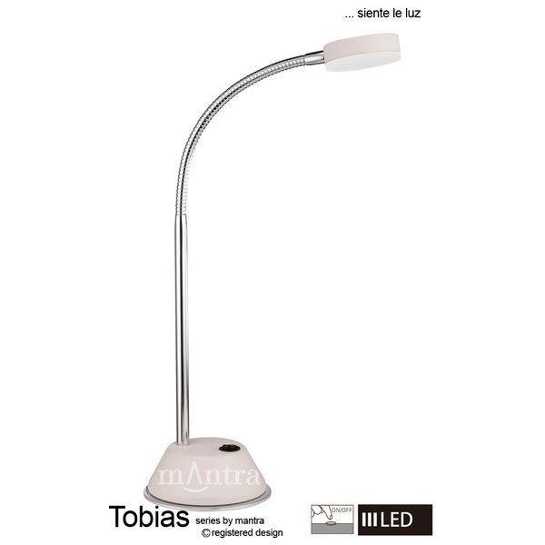M8140 Tobias LED 1 Light Flexible Table Lamp in White/Chrome