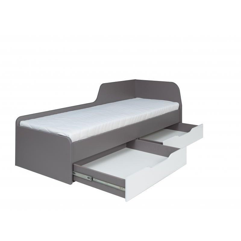 Zonda Z22 Bed with Drawers - Grey Matt 80 x 200cm