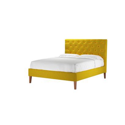 Rosalie 130cm King Bed in Canary Cotton Matt Velvet - sofa.com