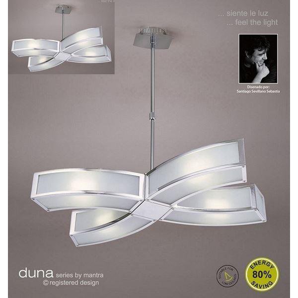 M8404 Duna Low Energy 4 Light Semi-Flush Ceiling Pendant