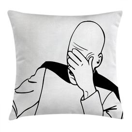 image-Asger Humor Captain Picard Face Palm Outdoor Cushion Cover