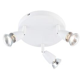 Saxby Lighting 43283 Amalfi 3 Light Plate Ceiling Spotlight In Gloss White Finish