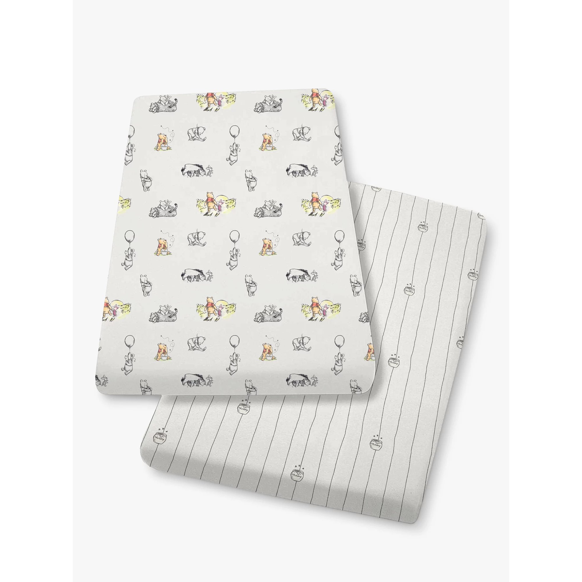 Disney Winnie The Pooh Exploring A Classic Cot/Cotbed Fitted Sheets, Pack of 2