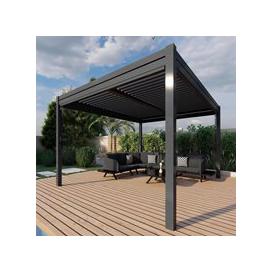Maze Rattan 3 x 4m Pergola with Roof and LED Lighting  - White