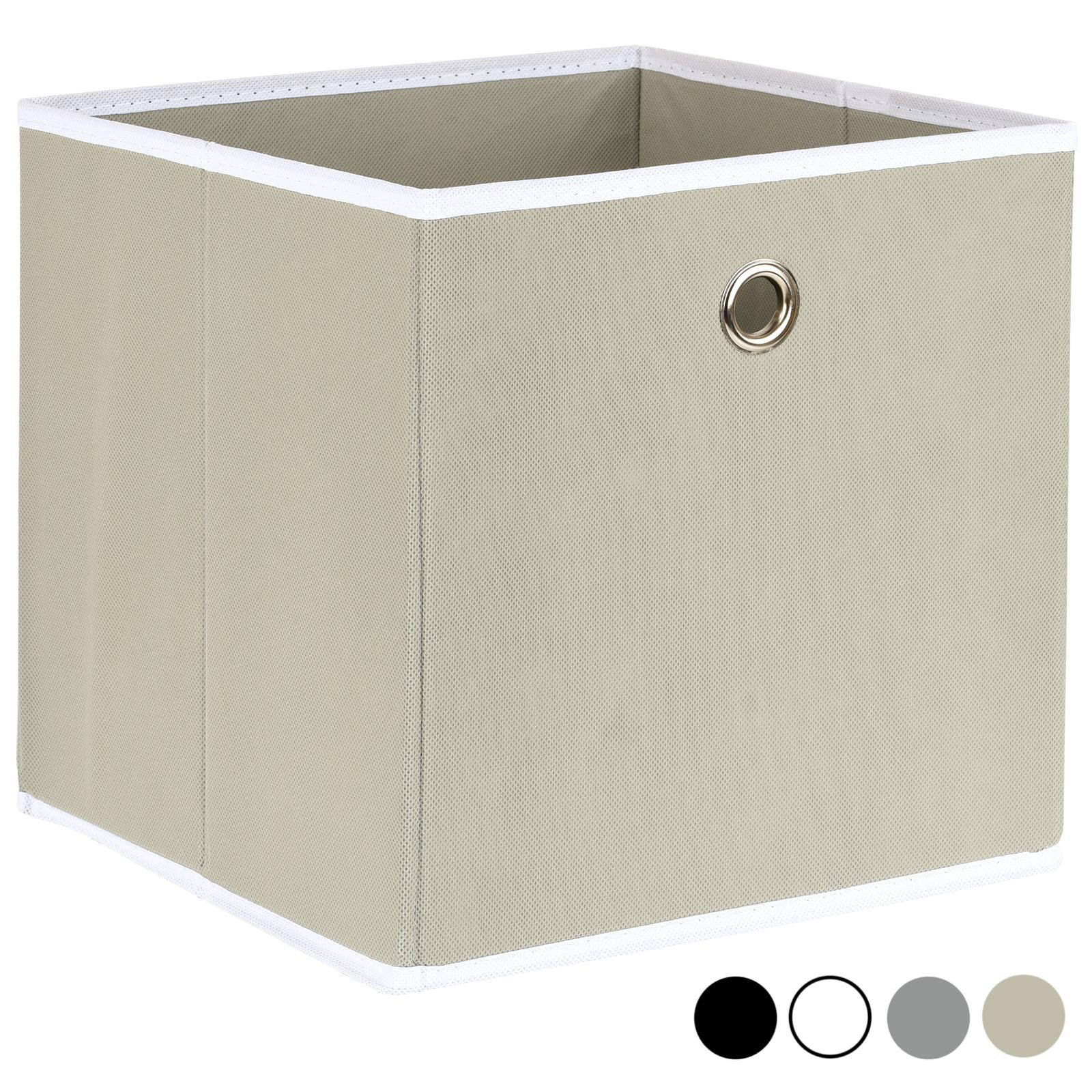 Hartleys 2 Tone Fabric Storage Box - Grey w/ White Trim