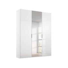 Rauch - Formes Glass 3 Door Hinged Wardrobe with 1 Mirror - White/White Front