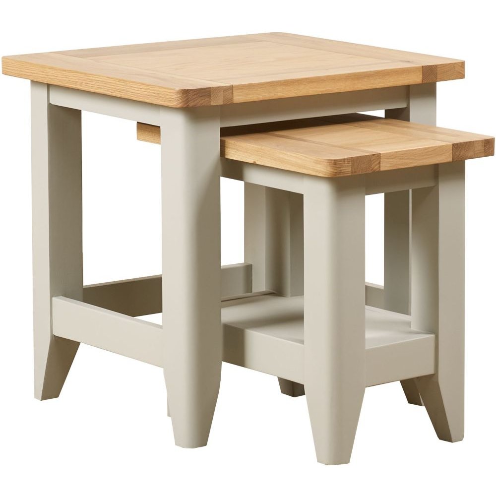 Furniture Nesting Tables Nebraska Dark Grey Oak Nest of Tables Home