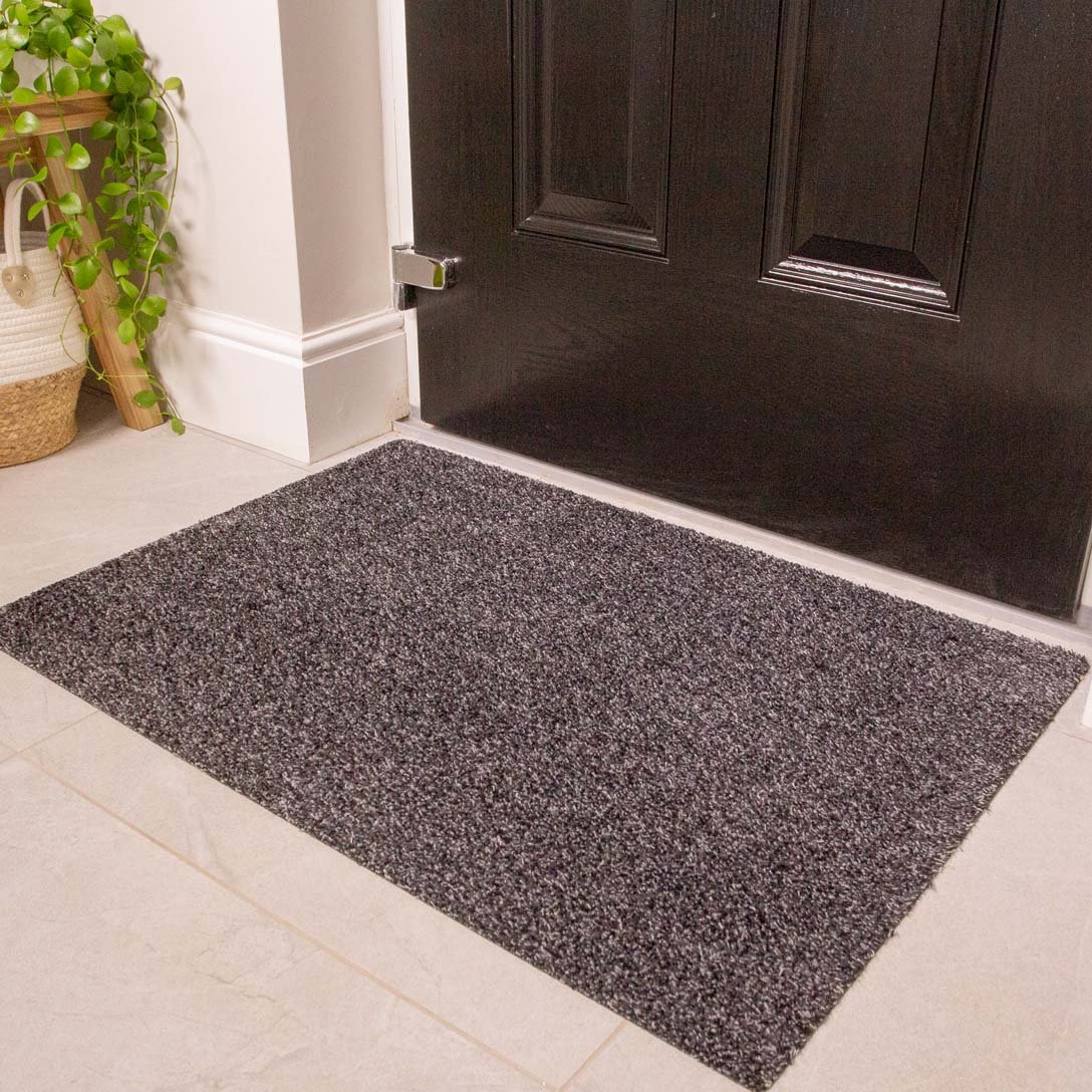 Grey Durable Eco-Friendly Washable Doormats - Hunter - 40cm x 60cm