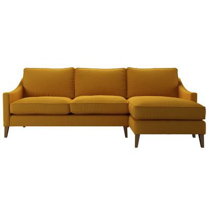 Iggy Medium RHF Chaise Sofa in Mango Brushed Linen Cotton - sofa.com