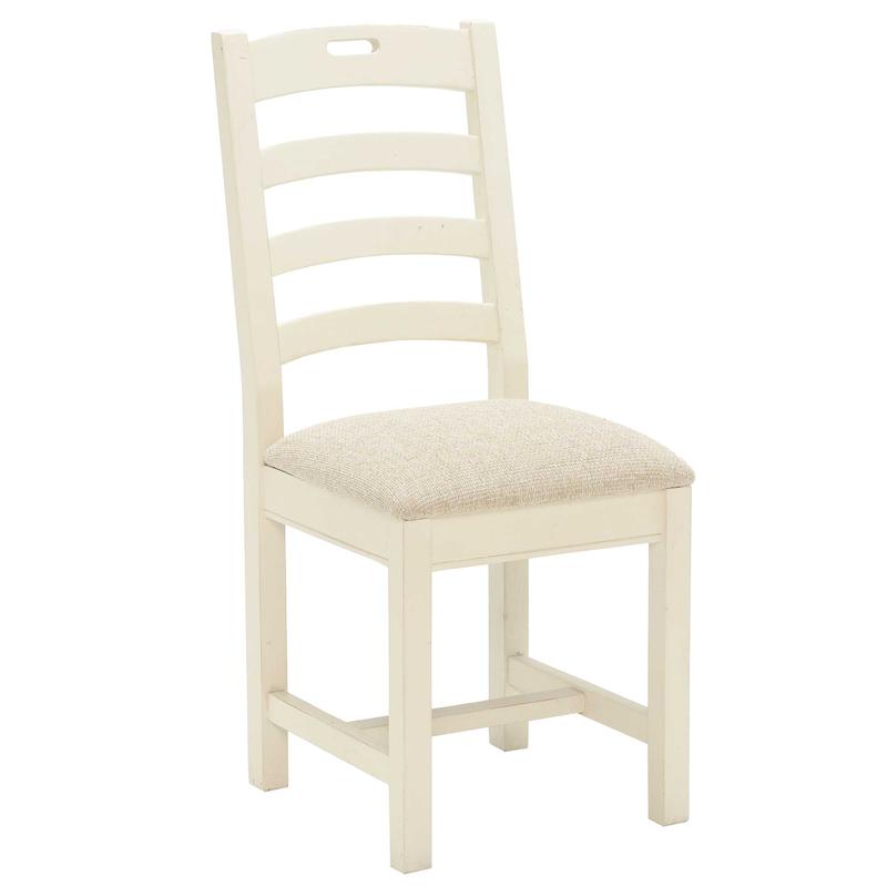 Carisbrooke Dining Chair with Square Legs and Fabric Seat, Stucco White