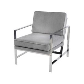 Libra Chrome Frame Occasional Chair Grey Velvet