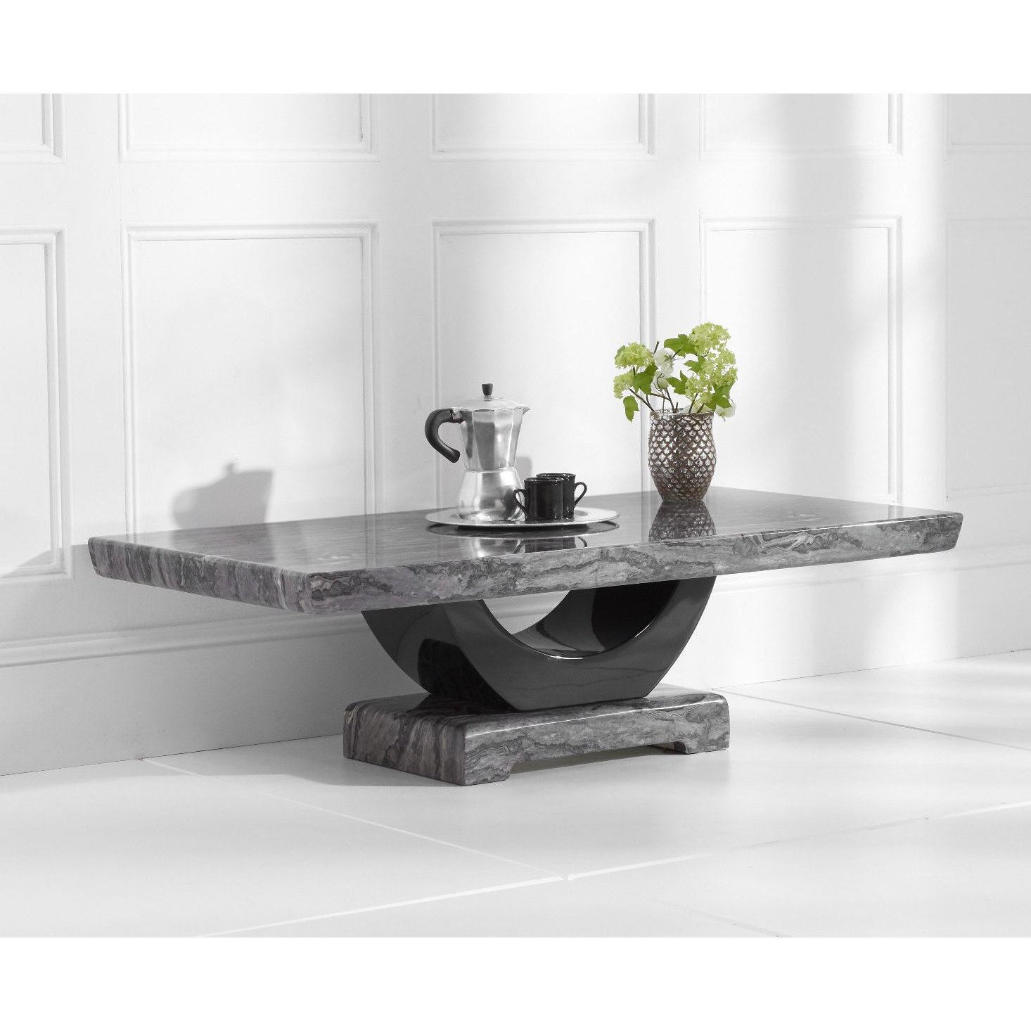 Raphael Dark Grey Marble Coffee Table by Oak Furniture Superstore | ufurnish.com