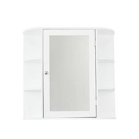 Lloyd Pascal Devonshire Mirrored Bathroom Wall Cabinet - White