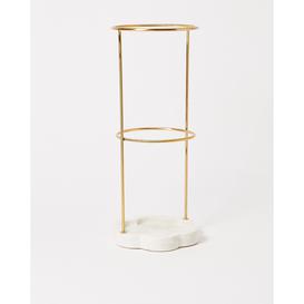 White Marble & Gold Metal Umbrella Stand