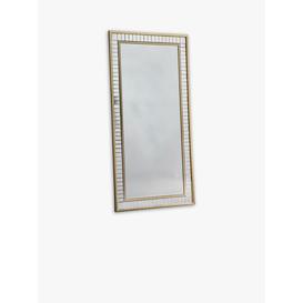 Carlota Rectangular Bevelled Glass Frame Leaner / Wall Mirror, 156 x 76cm, Gold
