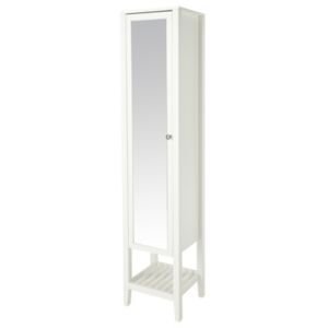 GoodHome Perma Satin White Tall Freestanding Mirrored Door Bathroom Cabinet (W)400mm (H)1850mm