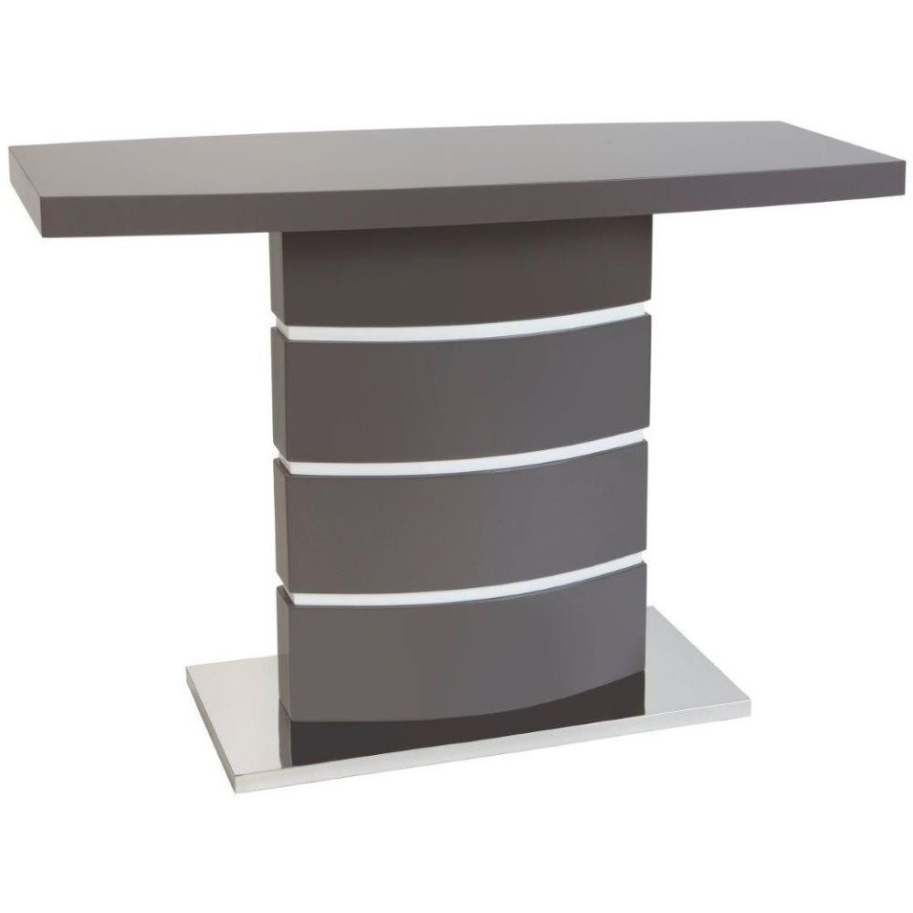Greenapple Rimini Console Table - Glass and Grey High Gloss