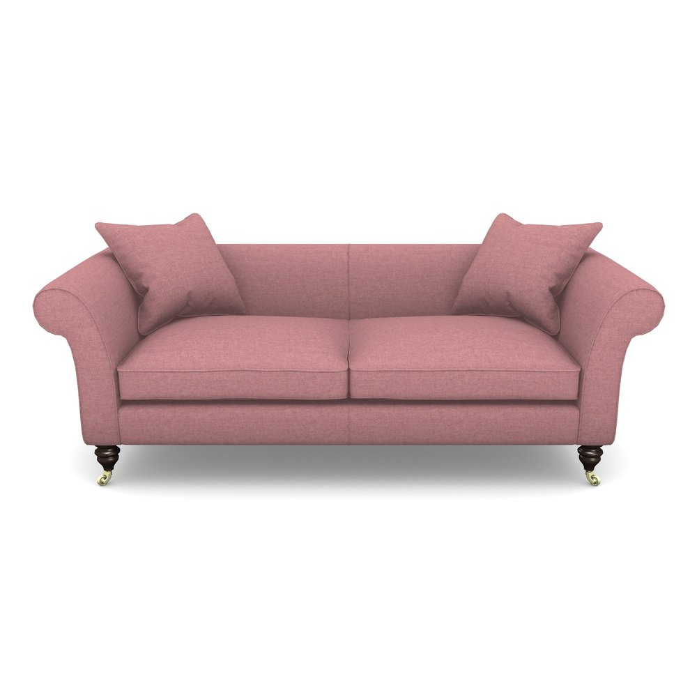 Clavering 3 Seater Sofa in Easy Clean Plain- Rosewood