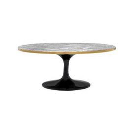 Eichholtz Parme Oval Coffee Table Grey Faux Marble - image 1