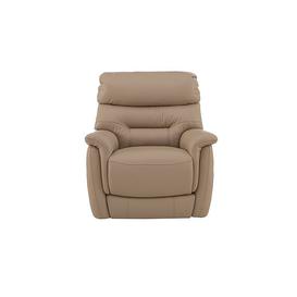 Chicago BV Leather Power Recliner Armchair - BV Pebble
