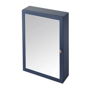 GoodHome Perma Satin Blue Non Illuminated Wall-Mounted Mirrored Door Bathroom Cabinet (W)500mm (H)700mm