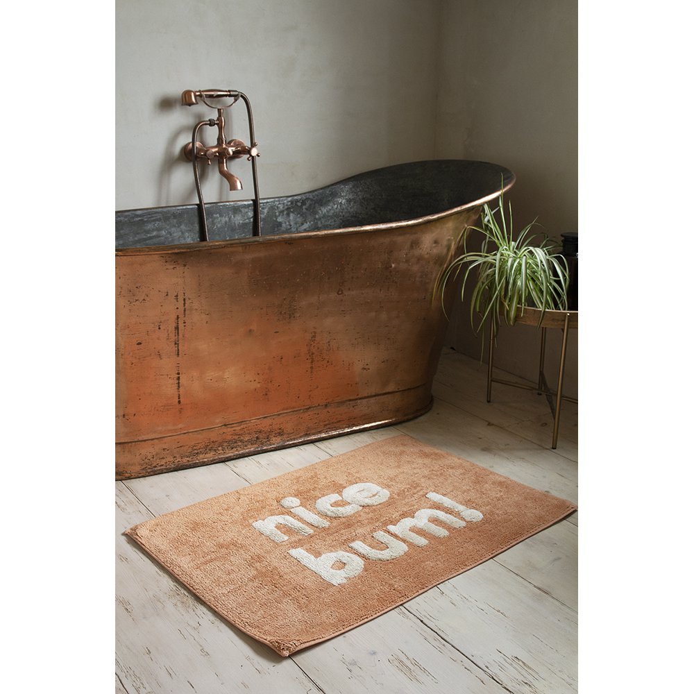 Peach Nice Bum! Bath Mat by Rockett St