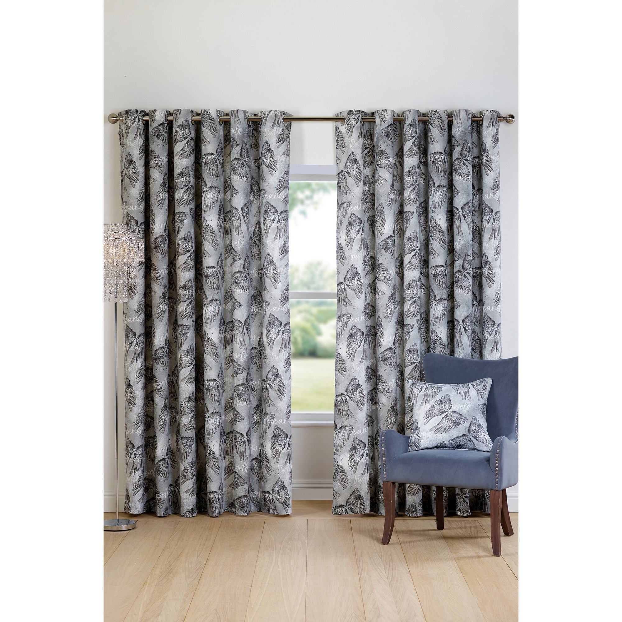 Angel Eyelet Lined Curtains