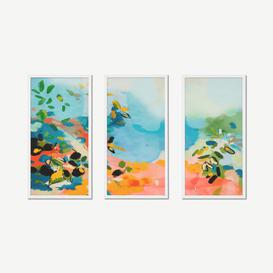Garden with Sea View Set of 3 Framed Prints by Ana Rut Bre, 30 x 60 cm