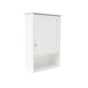 Portland Mirrored Bathroom Wall Cabinet - White