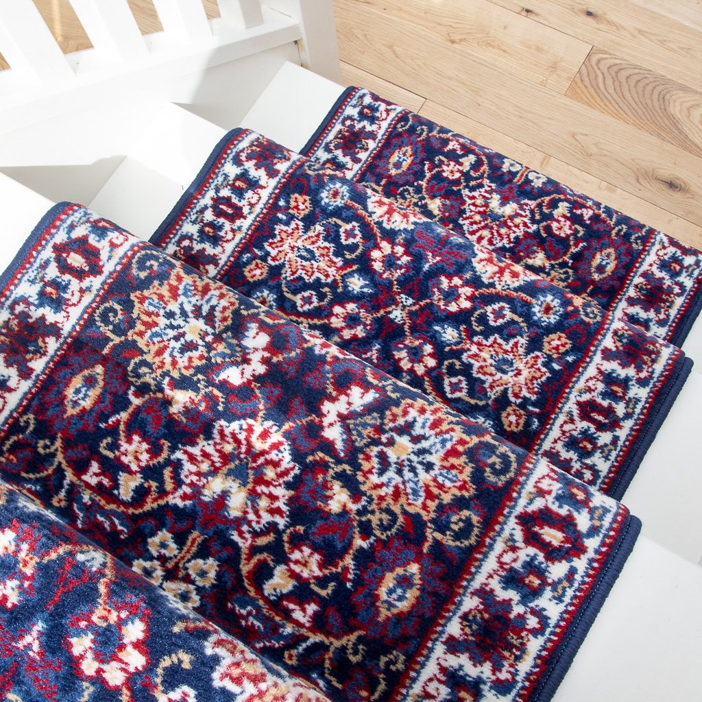 Blue Traditional Stair Carpet Runner - Cut to Measure	- Scala