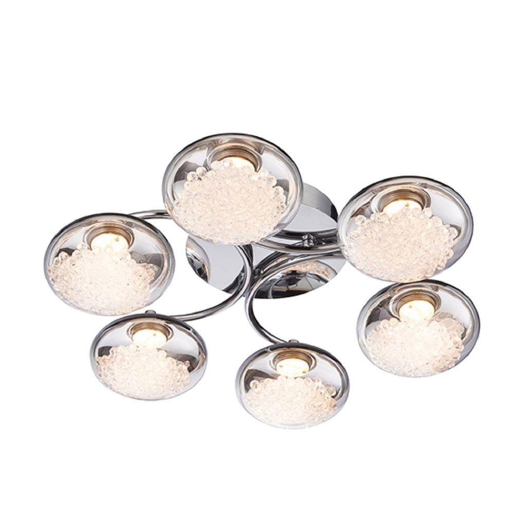 Endon 76309 Oria 6 Light Semi Flush Ceiling Light In Chrome With Clear Glass