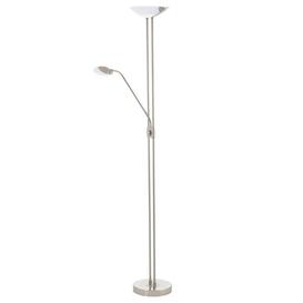 Eglo 93874 Baya LED Two Light Mother And Child Floor Lamp In Satin Nickel