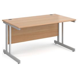 All Beech Double C-Leg Rectangular Desk , 140wx80dx73h (cm)
