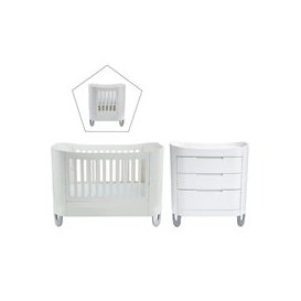 Gaia Baby Serena Complete Sleep Cot Bed + Mini Nursery Set - White