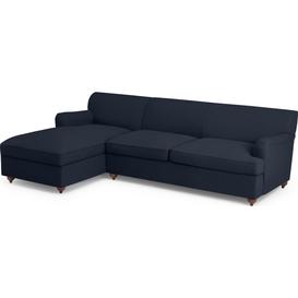 Orson Left Hand Facing Chaise End Sofa Bed, Dark Blue Weave