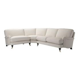 Bluebell Asym. Crn: LHF Loveseat w RHF 2.5 Seat in Taupe Brushed Linen Cotton - sofa.com