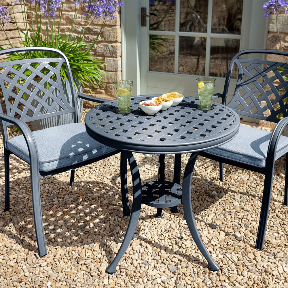 Hartman Berkeley 2 Seat Garden Bistro Table Set - Antique Grey/Platinum